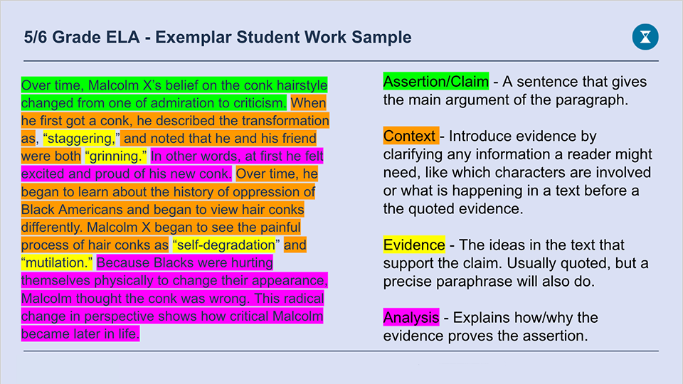 Example of student work