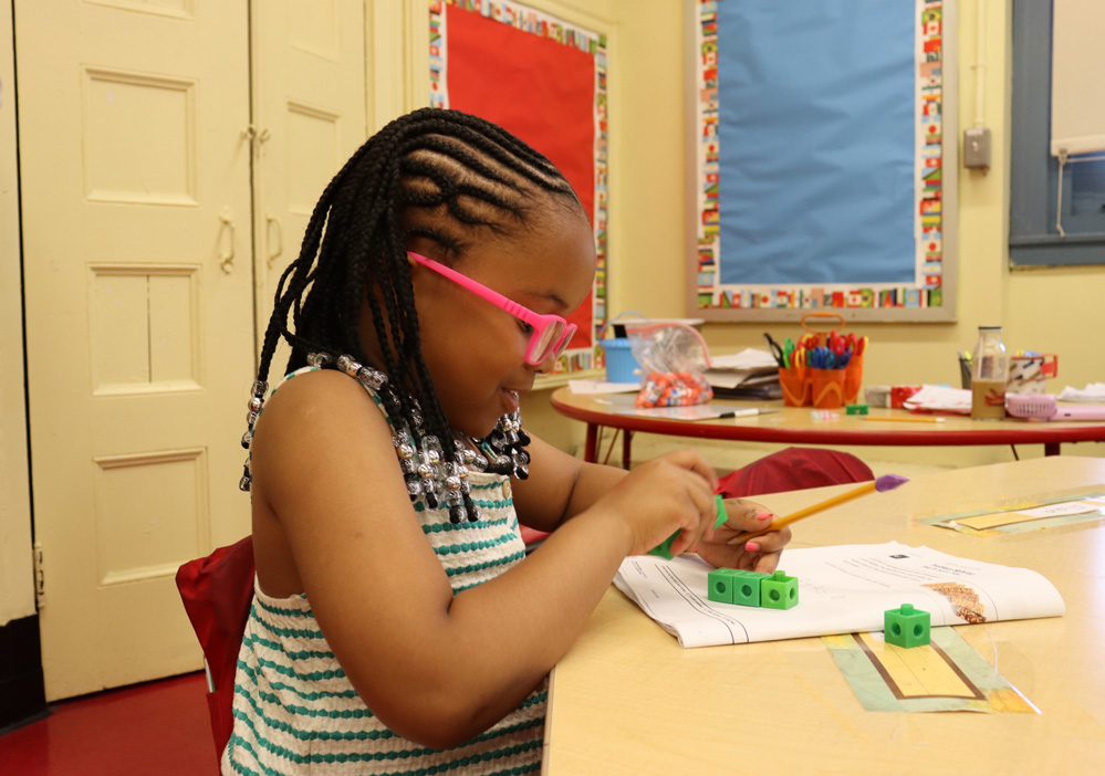 Girls doing art assignment